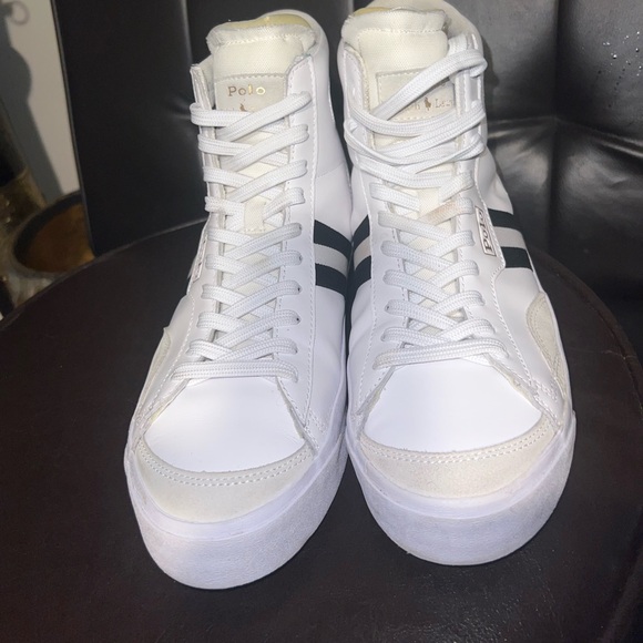 Polo Ralph Lauren Court Gervin Vulc Mid Top Leather Sneaker men’s size 10 - Picture 4 of 12